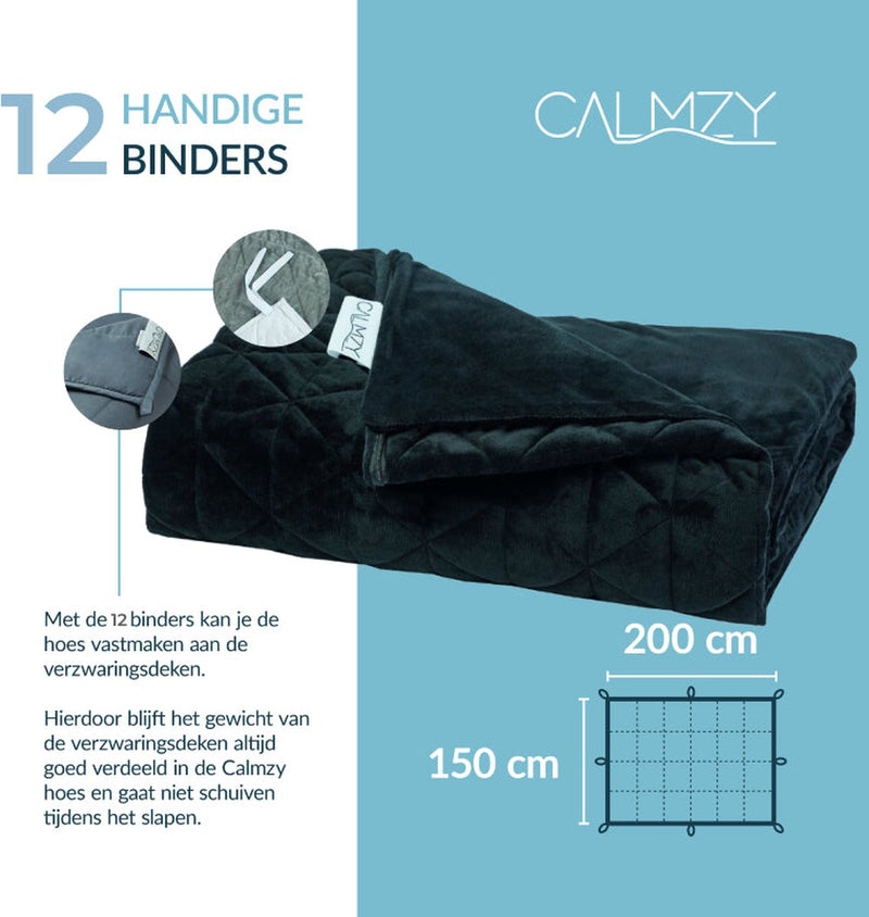 Calmzy Verzwaringsdeken Bundel 8 kg -  - Verzwaringsdeken &  Verzwaringsdeken Hoes - 150 x 200 cm - Zwart