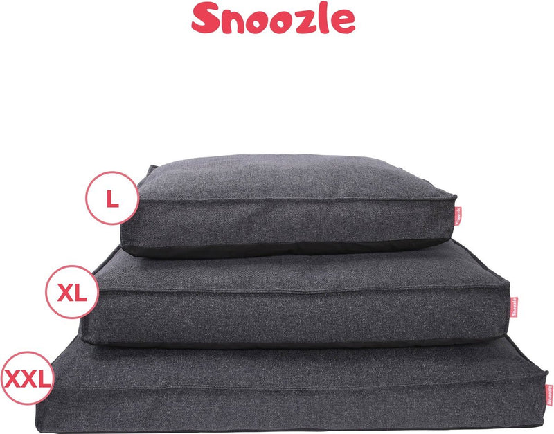 Snoozle Orthopedisch Hondenkussen XXL - Zachte Orthopedische hondenmand 120 x 90 cm - Wasbaar Ergonomisch Hondenkussen Groot - Hondenbed Stormy Grey - Benchkussen Grijs