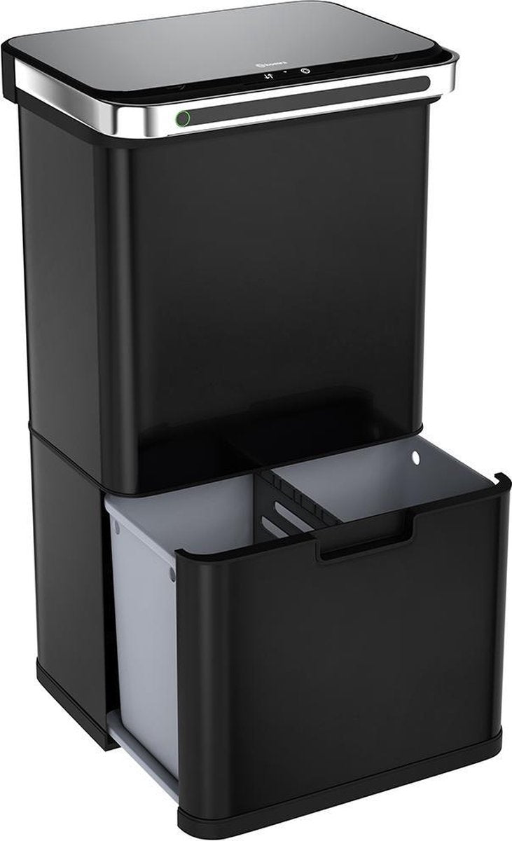 Homra Dexer - sensor trash can - 4 compartments (2 × 18l + 2 × 12l) - Black