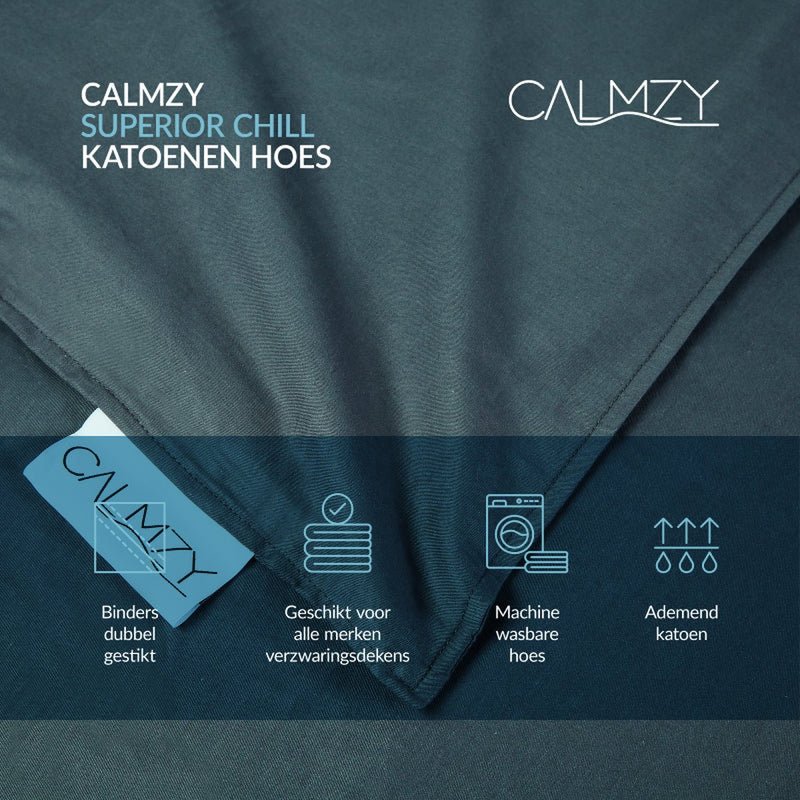 Calmzy Superior Chill - Duvet cover - Verzwaringsdeken hoes - 150 x 200 cm - Luchtig - Ademend - Donkergrijs