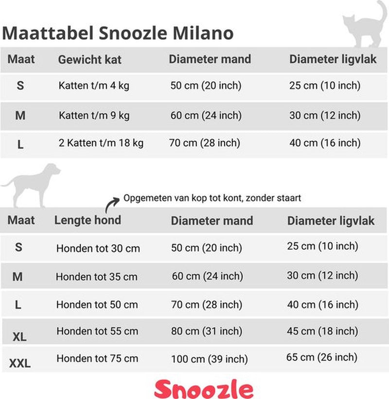 Snoozle Kattenmand - Zacht en Luxe Poezenmand - Kattenmandje rond - Wasbaar - 100cm - Creme bruin