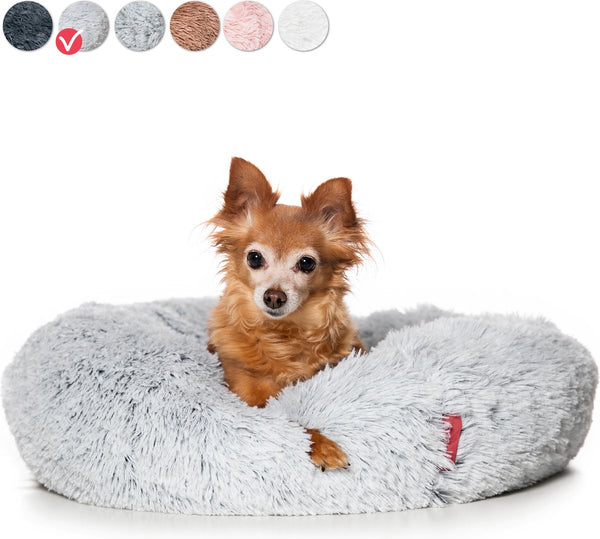 Snoozle Donut Hondenmand - Zacht en Luxe Hondenkussen - Wasbaar - Fluffy - Hondenmanden - 50cm - Lichtgrijs