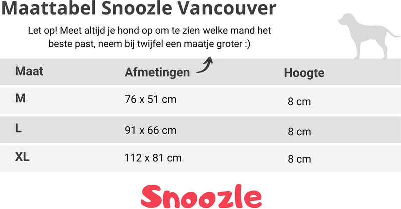 Snoozle Orthopedische Hondenmand - Zacht en Luxe Hondenkussen - Hondenbed - Wasbaar - Hondenmanden - L - 91cm - Grijs