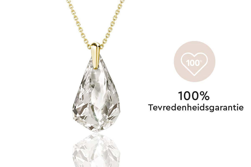 Yolora Dames Ketting met Kalpa Camaka Kristal Hanger - Goudkleurig - 18K Geelgoud Verguld - Vrouwen Collier Goud - Sieraden - Halsketting - Luxe Giftbox - Geschenkdoos - Cadeau doos - Exclusieve Geschenkverpakking - Mooie Cadeauverpakking