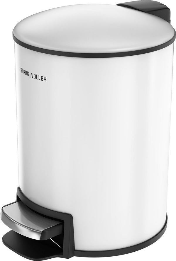 Pedal bin - 3 liters - stainless steel - White - Waste bin rosvik rosvik - Toilet - Bathroom - Small - Soft Close lid - Chic design - Small white pedal trash can - waste bag notch - garbage can bathroom