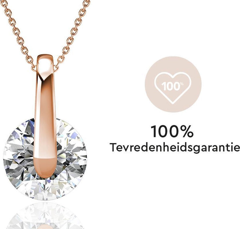 Yolora Dames Ketting met Hanger - Kalpa Camaka Kristal - Rosé kleurig - 18K Roségoud Verguld - Vrouwen Collier Rose Gold - Sieraden - Halsketting - Luxe Giftbox - Geschenkdoos - Cadeau doos - Exclusieve Geschenkverpakking - Mooie Cadeauverpakking