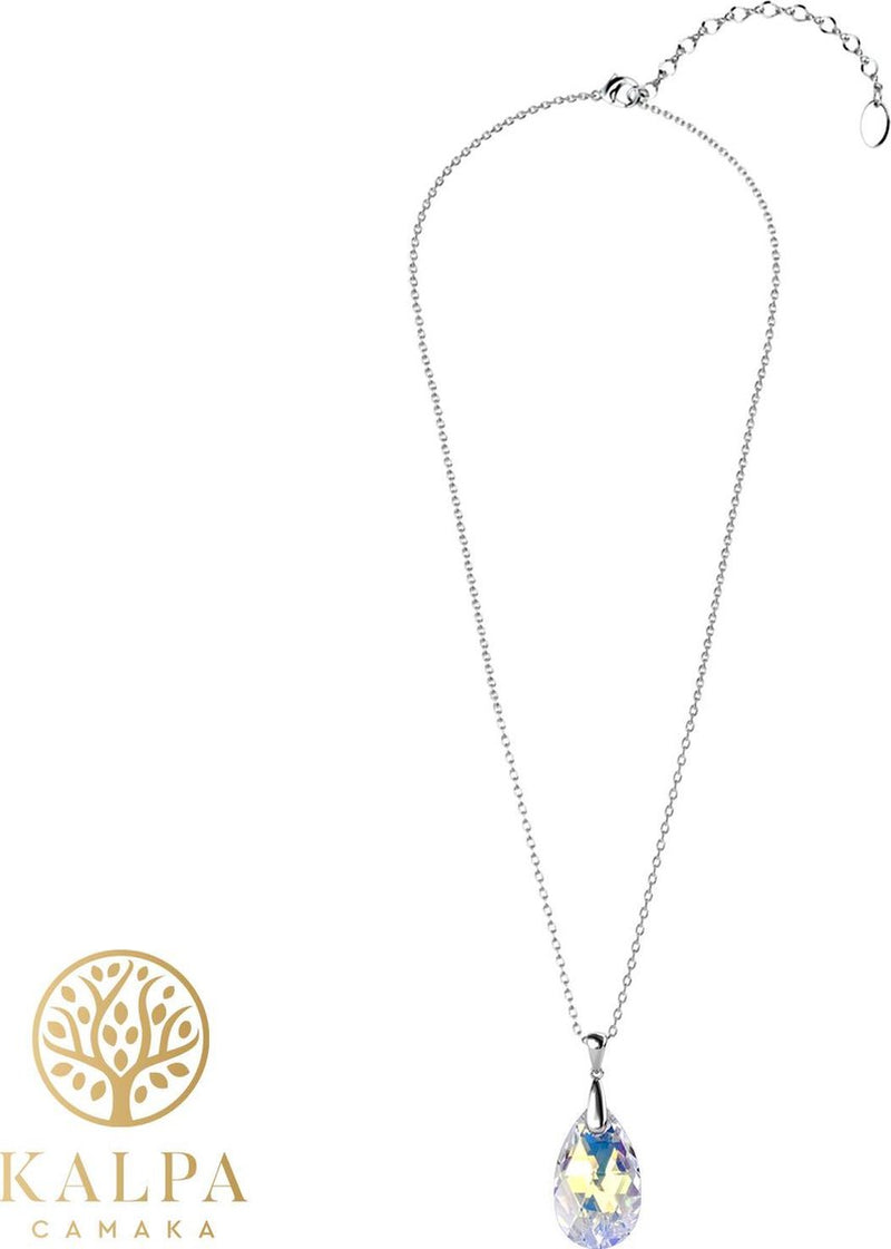 Yolora Dames Ketting met Hanger - Kalpa Camaka Kristal - Zilverkleurig - 18K Witgoud Verguld