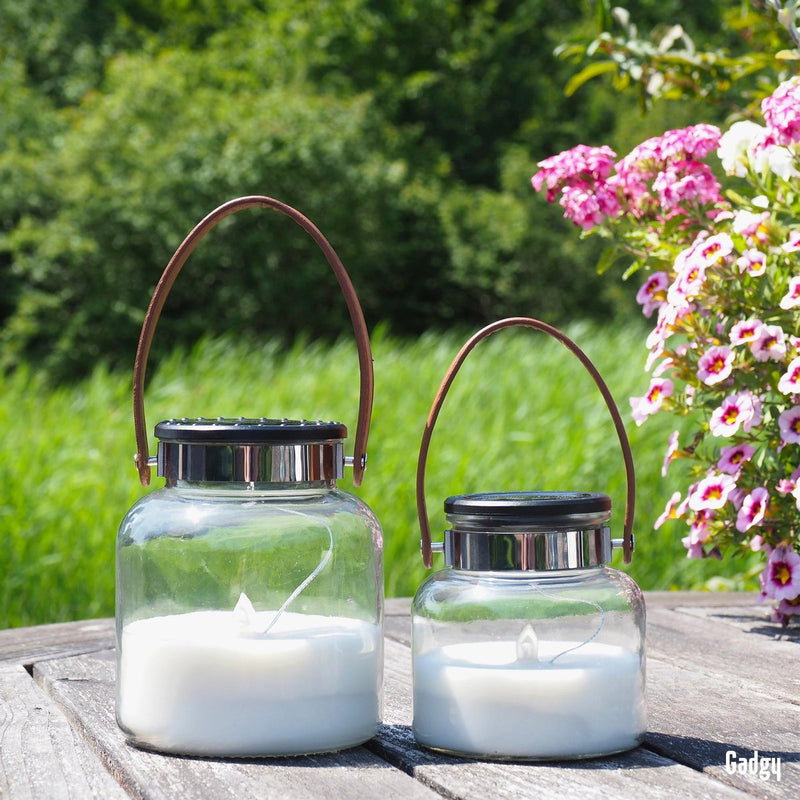 Gadgy Solar Candle Jars Lantaarn – Set van 2