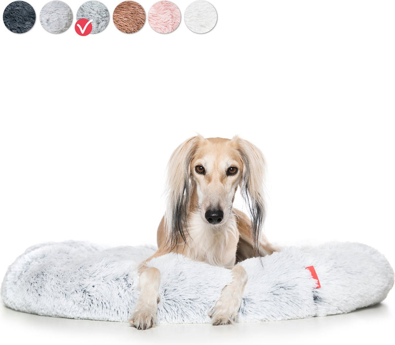 Snoozle Donut Hondenmand - Zacht en Luxe Hondenkussen - Wasbaar - Fluffy - Hondenmanden - 80cm - Wolf Grey