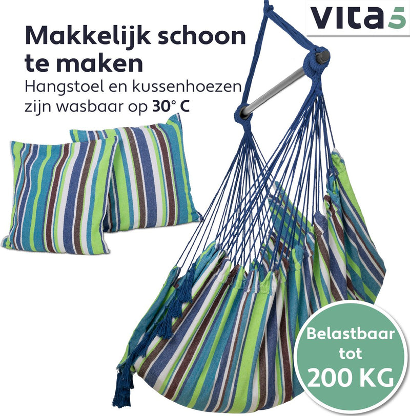 Vita5 XXL Hanging chair - Blue/Green/White