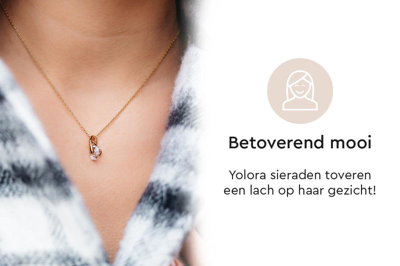 Yolora Dames Ketting met Hanger - Kalpa Camaka Kristal - Rosé kleurig - 18K Roségoud Verguld - Vrouwen Collier Rose Gold - Sieraden - Halsketting - Luxe Giftbox - Geschenkdoos - Cadeau doos - Exclusieve Geschenkverpakking - Mooie Cadeauverpakking