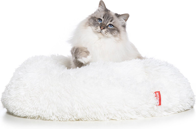 Snoozle Kattenmand - Zacht en Luxe Poezenmand - Kattenmandje rond - Wasbaar - 100cm - XXL - Wit