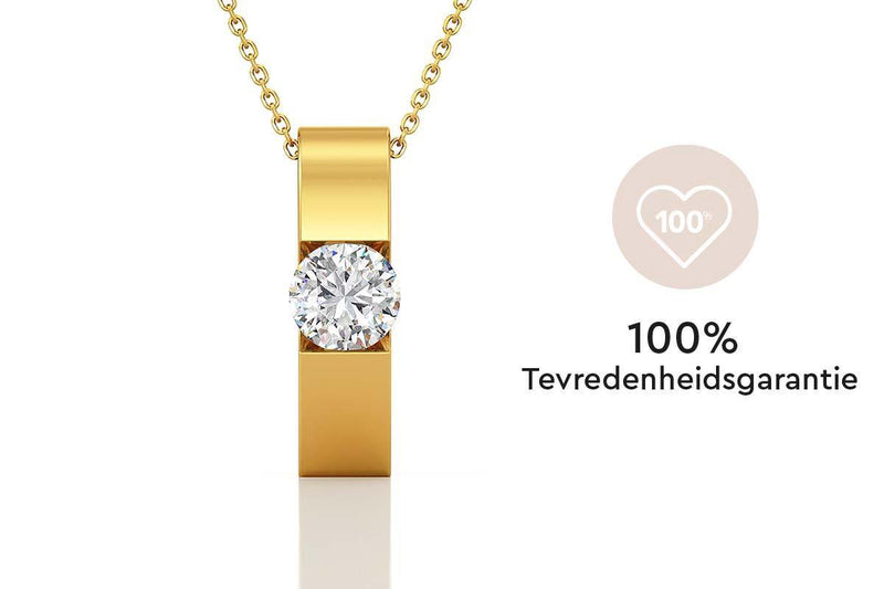 Yolora Dames Ketting met Hanger - Kalpa Camaka Kristal - Goudkleurig - 18K Geelgoud Verguld - Vrouwen Collier Goud - Sieraden - Halsketting - Luxe Giftbox - Geschenkdoos - Cadeau doos - Exclusieve Geschenkverpakking - Mooie Cadeauverpakking