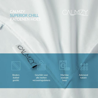 Calmzy Superior Chill - Duvet cover - Verzwaringsdeken hoes - 150 x 200 cm - Luchtig - Ademend - Wit