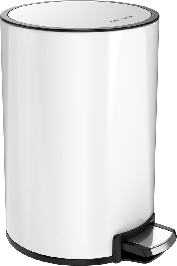 Pedal bin - 5 liters - stainless steel - White - Trash rod rangvollby kallax - toilet - Bathroom - Small - Soft close lid - Chic design - Small white pedal waste bin - garbage can bathroom