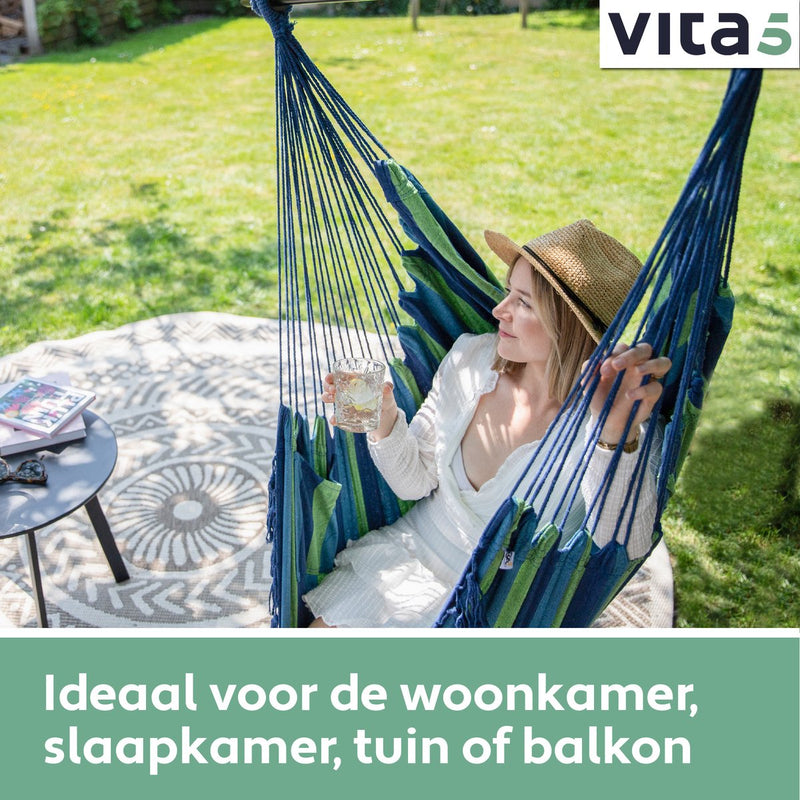 Vita5 XXL Hangstoel Binnen & Buiten - Blauw/Groen