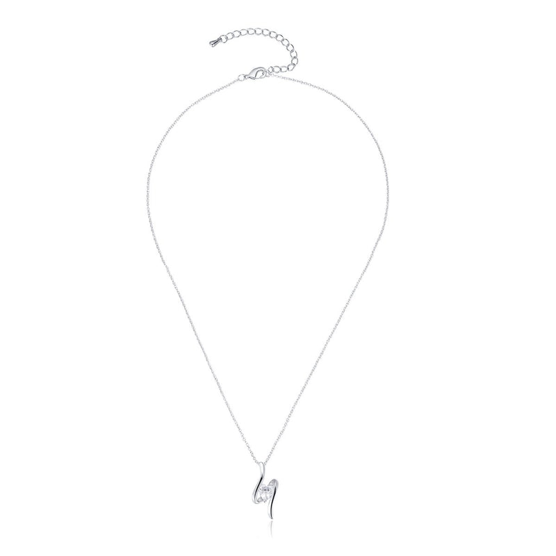 Yolora Elegance ketting met Hanger en Kalpa Camaka kristallen - Zilverkleurig - 18K Witgoud Verguld - Vrouwen Collier Zilver - Halsketting - Sieraden - Luxe Giftbox - Geschenkdoos - Cadeau doos - Geschenkverpakking - Mooie Cadeauverpakking