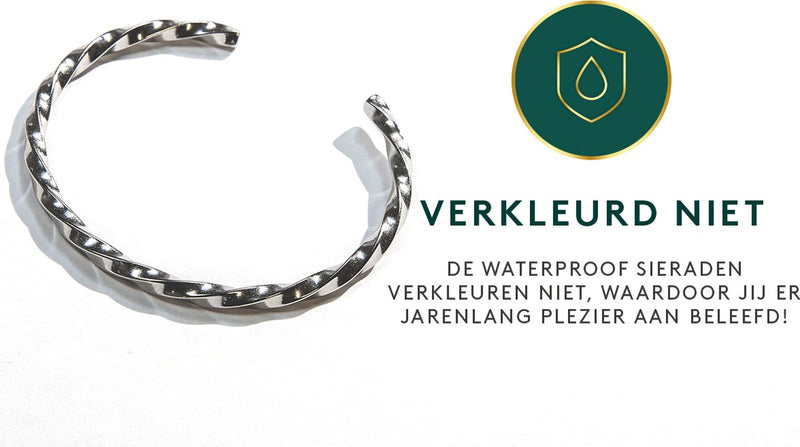 Laura Ferini Dames Armband Donella Zilver - Zilverkleurige Bangle - 18K Witgoud Verguld - Sieraad - Accessoires - Sieraden - Dames Armbandje
