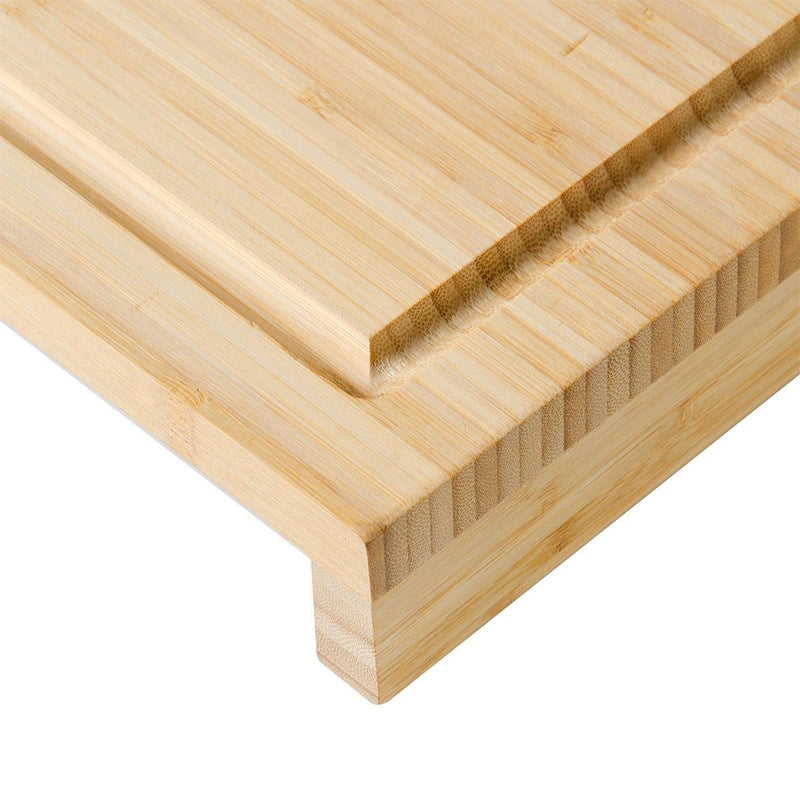 Zindoo Bamboe Snijplank met Saprand - Werkblad - Aanrecht Snijplank - Bamboo Werkblad - Rand voor Stabiliteit - Broodplank - FSC Bamboe - Duurzaam Hout - ZIN-BCB-01