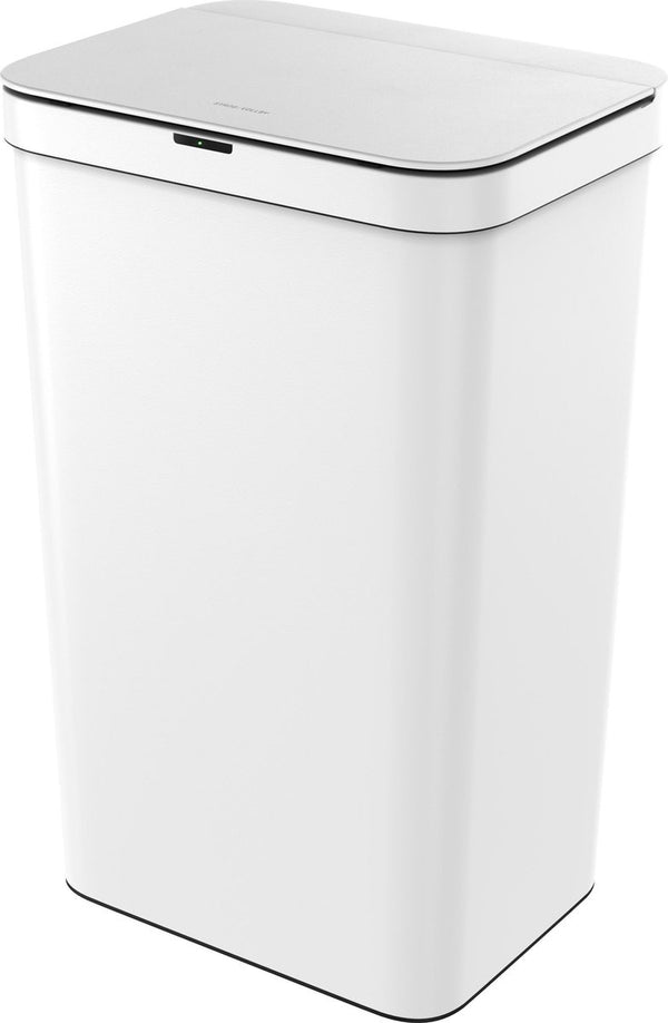 Rangvollby Mandal Sensor Trash - White - Hygienic Automatic Lid - Soft Close - Fingerprint Free - Kitchen Waste Bin - Office Fan Bank - Gray - High -quality ABS Plastic - Electric - White Waste Bin
