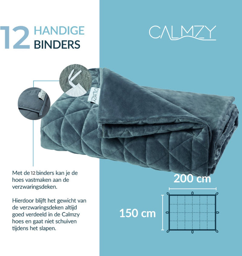 Calmzy Verzwaringsdeken Bundel 7 kg - Superior Soft - Verzwaringsdeken &  Verzwaringsdeken Hoes - 150 x 200 cm - Charcoal