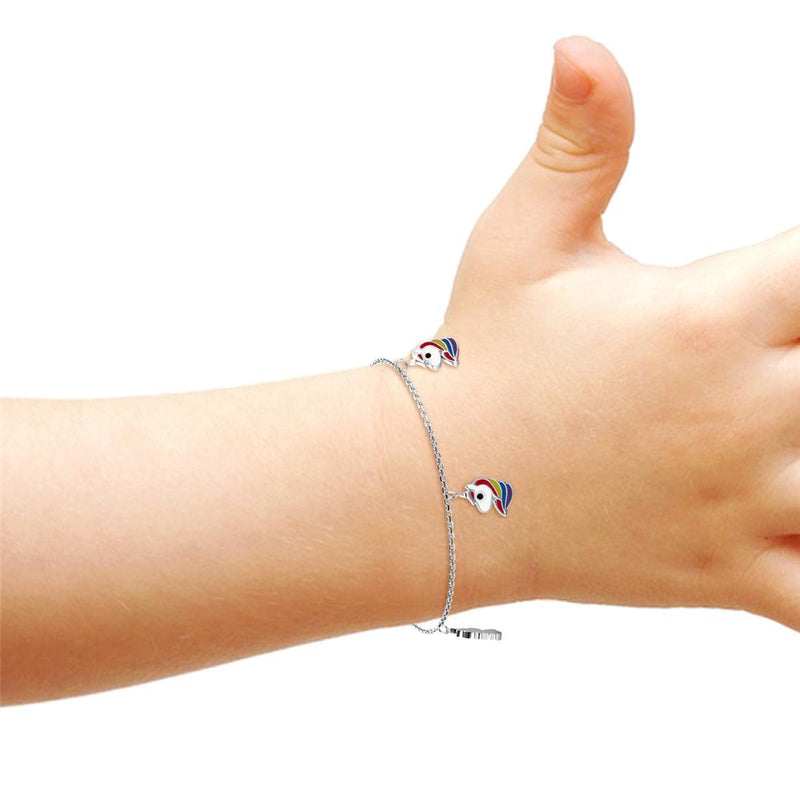 Yolora Kids Armband - Unicorn Bedels - Kalpa Camaka Kristallen - Zilverkleurig - 18K Witgoud Verguld - Kind - Meisjes Eenhoorn Bedelarmband Zilver - Sieraden Kinderen - Luxe Giftbox - Geschenkdoos - Cadeau doos - Geschenkverpakking - Cadeauverpakking