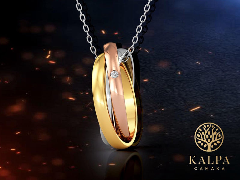 Yolora Ladies Necklace With Kalpa Camaka Crystal - Silver/Gold/Rose -colored - Pendant Rings - Women Collier - 18k White Gold/Yellow Gold/Rose Gold Gilt - Jewelry - Luxury Giftbox - Gift box - Gift box - Beautiful gift box