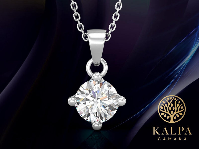 Yolora Dames Ketting met Hanger en Kalpa Camaka Kristal - Zilver kleurig - 18K Witgoud Verguld - Cadeauverpakking