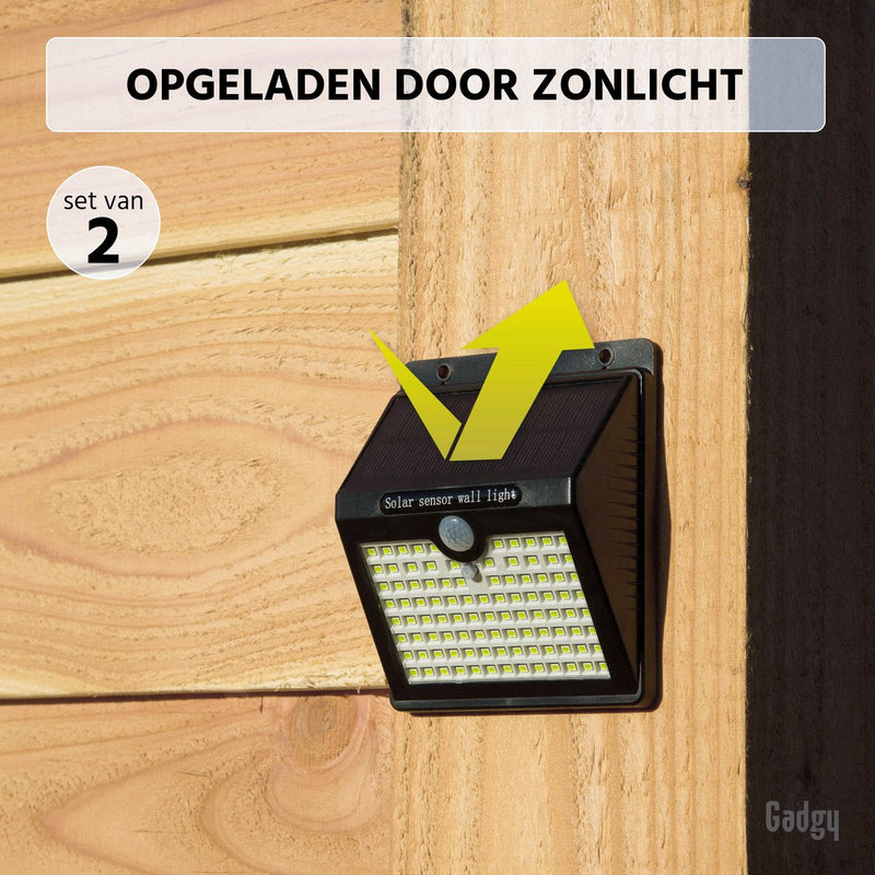 Gadgy Solar Wandlamp Buiten met Bewegingssensor - Set van 2