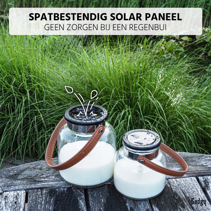 Gadgy Solar Candle Jars Lantaarn – Set van 2