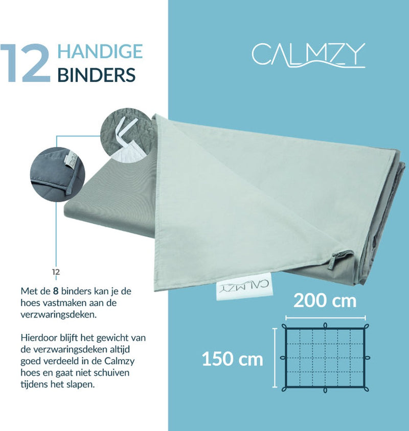 Calmzy Verzwaringsdeken Bundel 9 kg - Superior Chill - Verzwaringsdeken &  Verzwaringsdeken Hoes - 150 x 200 cm - Grijs/lichtgrijs