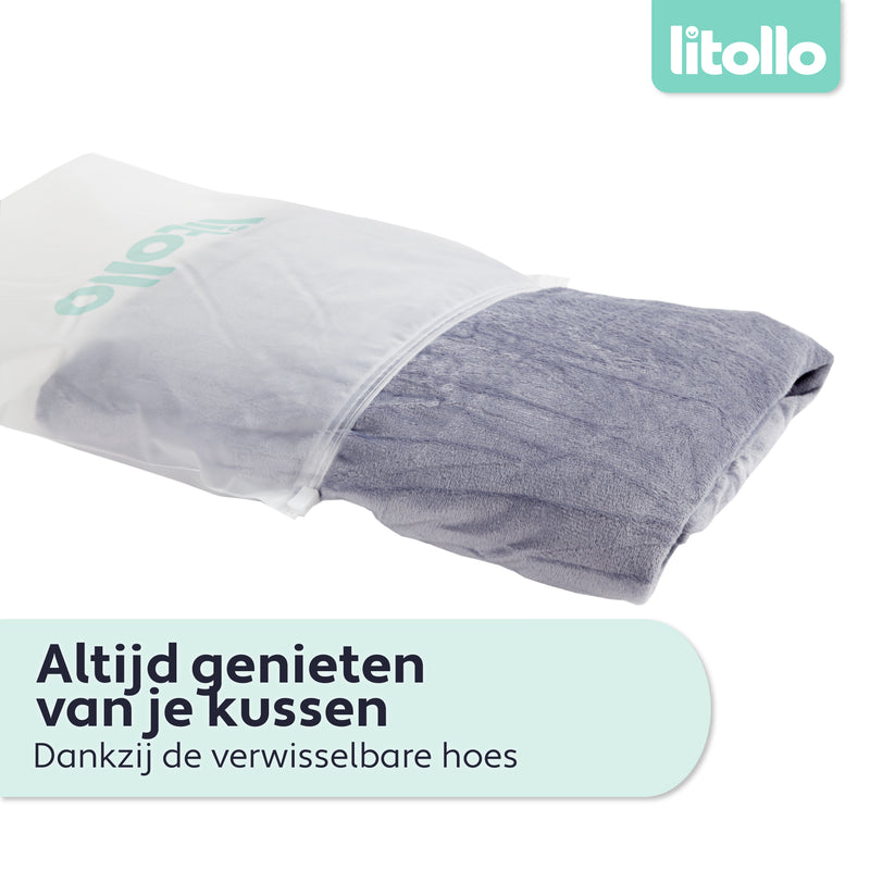 Litollo® Zwangerschapskussen (C-vorm) hoes fleece XXL 280cm - Grijs