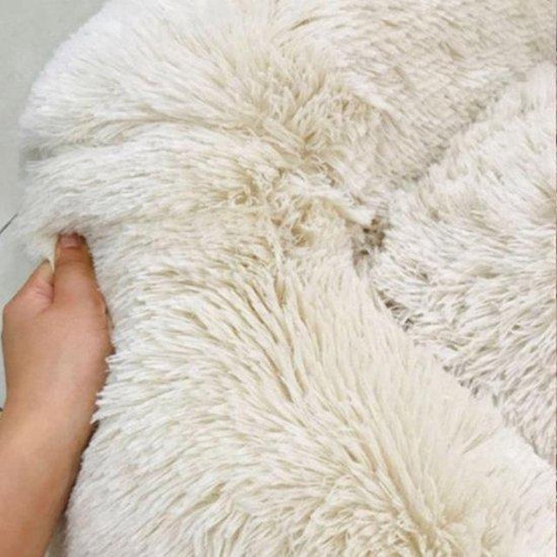 Snoozle Donut Hondenmand - Zacht en Luxe Hondenkussen - Wasbaar - Fluffy - Hondenmanden - 80cm - Sandy Beach