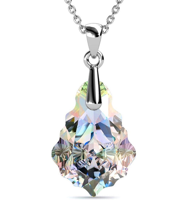 Yolora Dames Ketting met Hanger en Kalpa Camaka Kristal - Zilver kleurig - 18K Witgoud Verguld - Cadeauverpakking