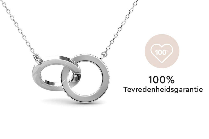 Yolora Dames Ketting met Hanger - Kalpa Camaka Kristal - Zilverkleurig - 18K Witgoud Verguld - Sieraden - Vrouwen Collier Zilver - Halsketting - Geschenkdoos - Luxe Giftbox - Cadeau doos - Exclusieve Geschenkverpakking - Mooie Cadeauverpakking