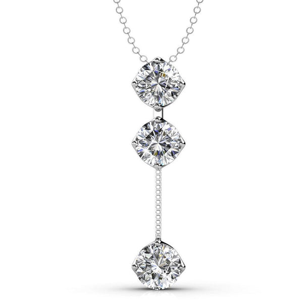 Yolora Ladies Necklace With Kalpa Camaka Crystal Pendant - Silver Colorful - 18k White Gold Gilt - Gift Packing