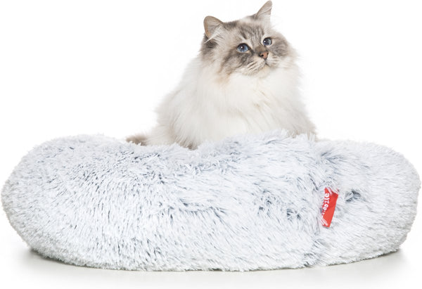 Snoozle Kattenmand - Zacht en Luxe Poezenmand - Kattenmandje rond - Wasbaar - 60cm - Wolf Grey