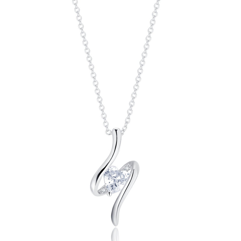 Yolora Elegance ketting met Hanger en Kalpa Camaka kristallen - Zilverkleurig - 18K Witgoud Verguld - Vrouwen Collier Zilver - Halsketting - Sieraden - Luxe Giftbox - Geschenkdoos - Cadeau doos - Geschenkverpakking - Mooie Cadeauverpakking