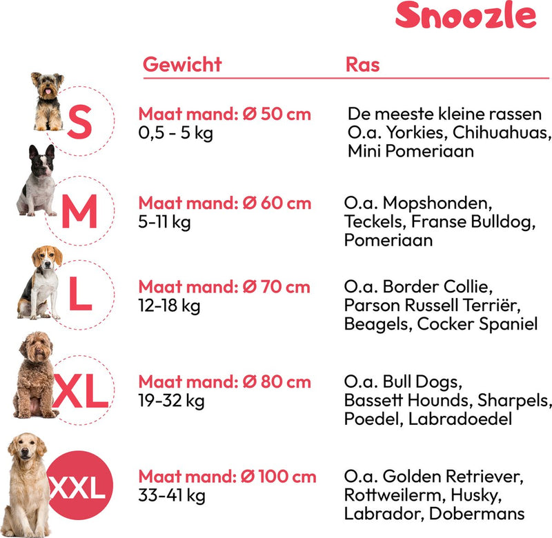 Snoozle Hondenmand - Superzacht en Luxe - Wasbaar - Fluffy - Hondenkussen - 100cm - XXL - Wit