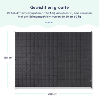 SYLQ Weepage Decke - 6 kg - 10 x 10 cm - 12 Schleifen - Ultimate Gewichtsverteilung - 150 x 200 cm