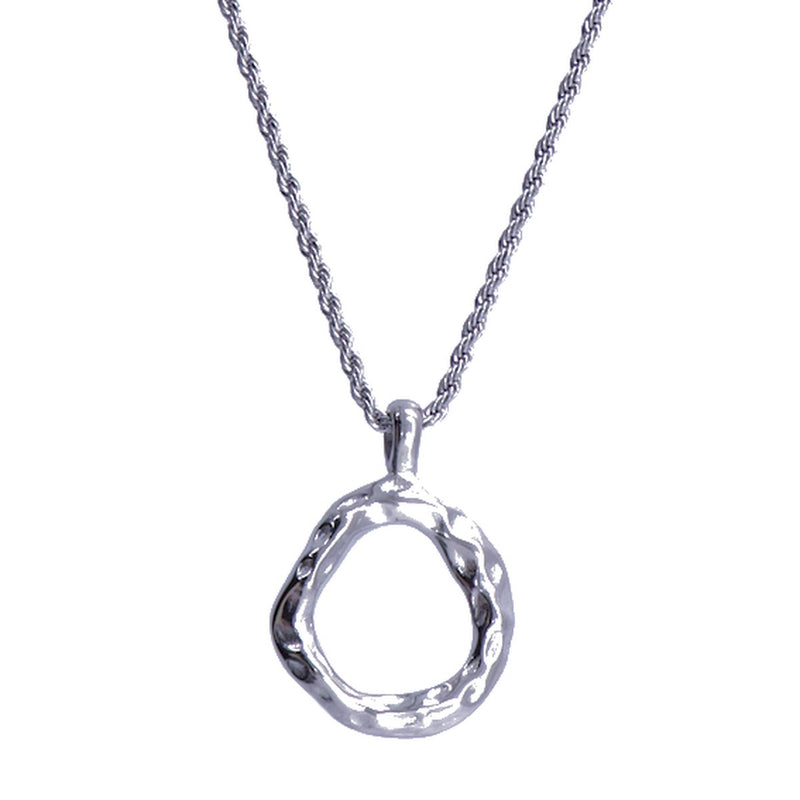 Laura Ferini Dames Ketting Valéri Zilver met Ronde Hanger - Zilverkleurige Vrouwen Collier met Hangertje - Schakelketting - Waterproof Roestvrij Staal - Halsketting - Luxe Cadeauverpakking - met Sieradendoosje - RVS Sieraden - Accessoires