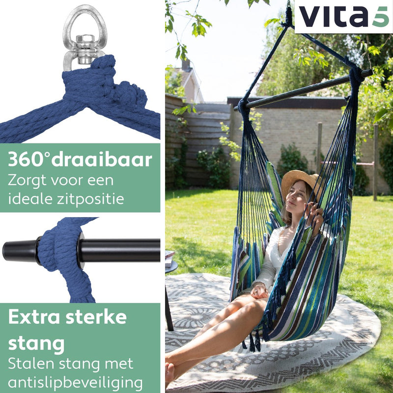 Vita5 XXL Hanging chair - Blue/Green/White