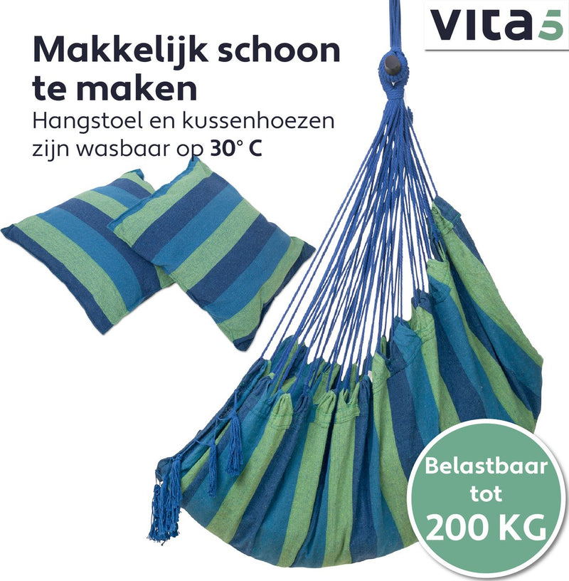 Vita5 XXL Hangstoel Binnen & Buiten - Blauw/Groen