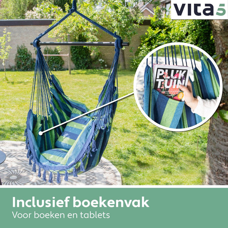 Vita5 XXL Hangstoel Binnen & Buiten - Blauw/Groen