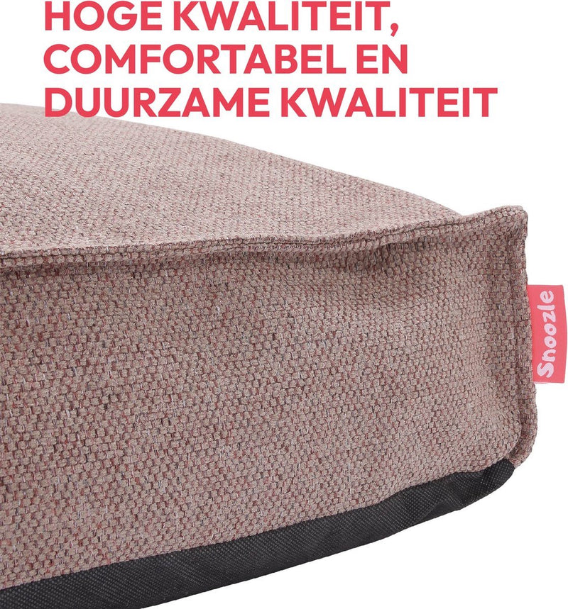 Snoozle Orthopedische Hondenmand - Zacht en Luxe Hondenkussen - Hondenbed - Wasbaar - Hondenmanden - 120 x 90 cm - Desert Pink