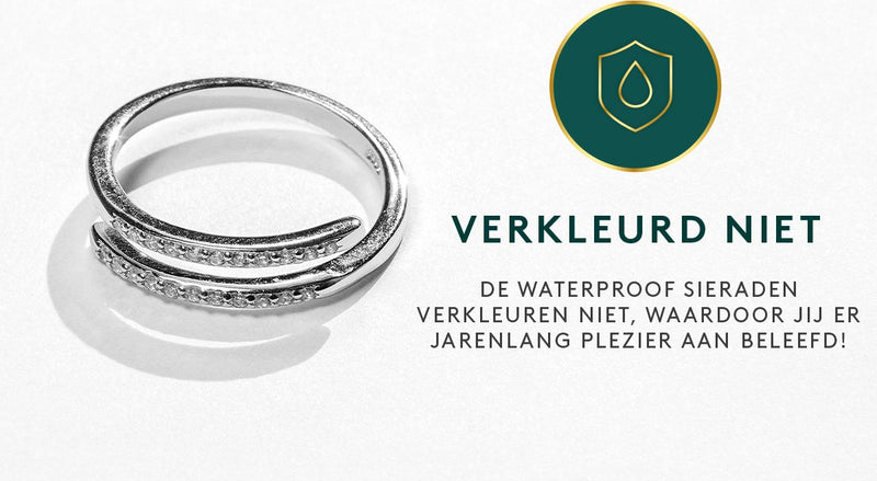 Laura Ferini Dames Ring Pisa Zilver - Zilverkleurige Verstelbare Ring - Zirkonia Kristallen - Dames Ringen - Sieraad - Accessoires - Sieraden