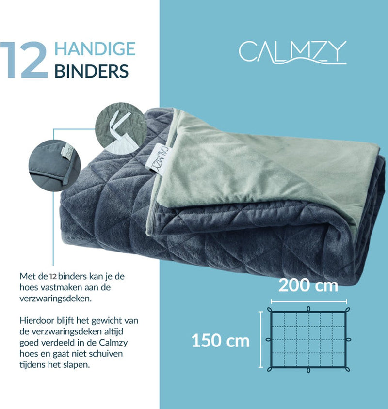 Calmzy Verzwaringsdeken Bundel 9 kg - Superior Soft - Verzwaringsdeken &  Verzwaringsdeken Hoes - 150 x 200 cm - Charcoal/Grijs