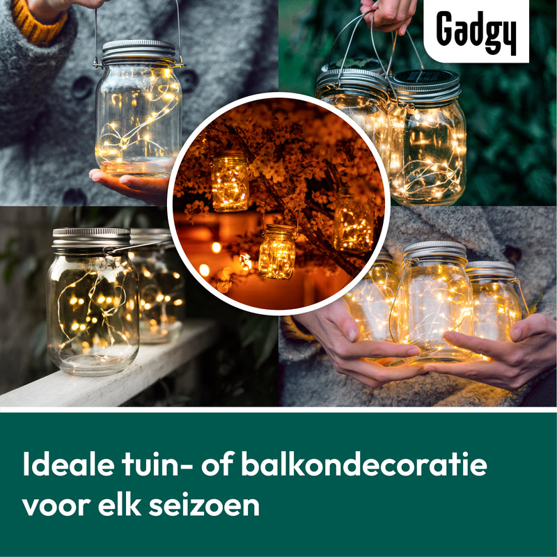 Gadgy Solar Lantern Jar Fairy Lights