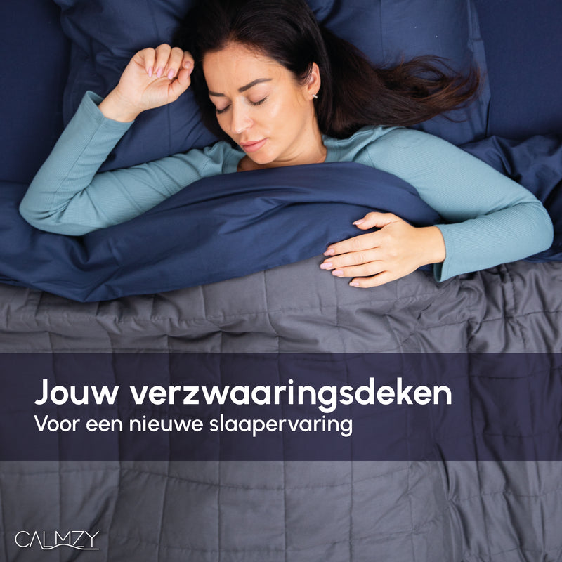 Calmzy Verzwaringsdeken 10kg - Weighted blanket 150x200 cm - Zwaartedeken eenpersoons - Verzwaringsdekens te gebruiken met eigen dekbedovertrek - Verzwaarde deken 1 persoons - Gewichtsdeken