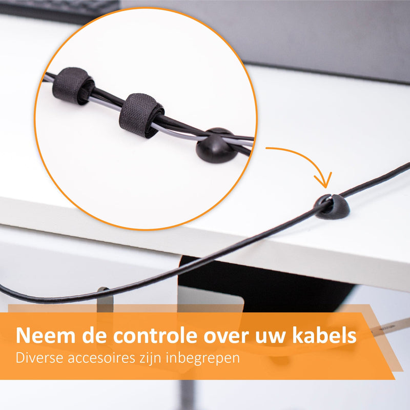 Stilemo Kabelgoot Bureau - Kabelhouder 43 CM - Kabel Organizer 5 KG Draagkracht - Wit